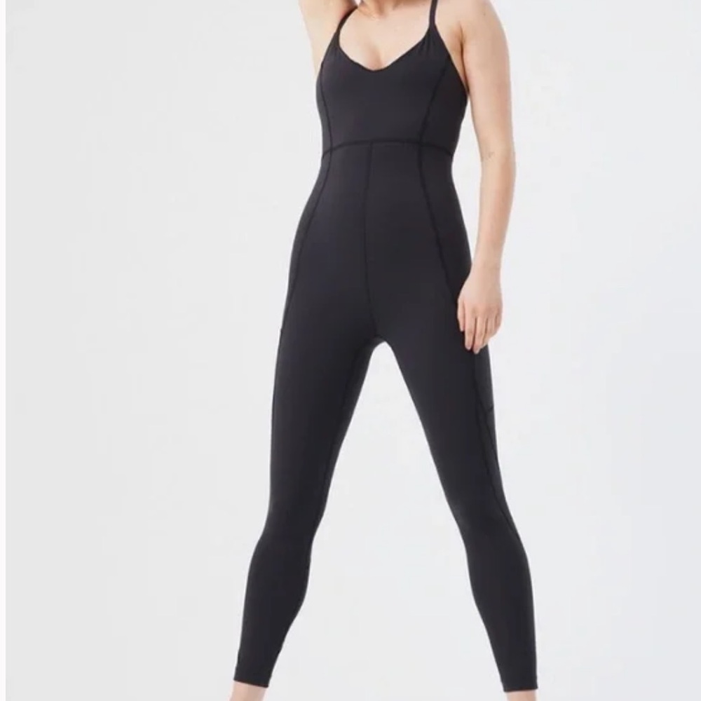Outdoor Voices Zoom Full Length Bodysuit Black Size Medium